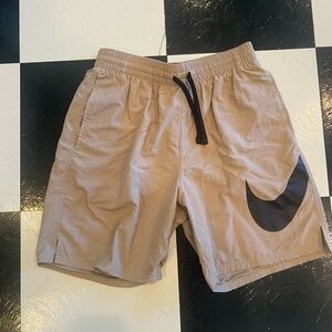 Nike Khaki Shorts with Black Logo